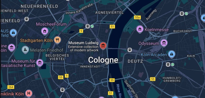 Map showing location of Rijksmuseum